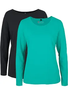 Långärmad topp (2-pack), bonprix