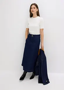 Ribbstickad topp av mjuk viskosmix, bonprix