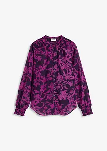 Chiffongblus med smockade detaljer, bonprix