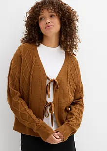 Cardigan med knytband, bonprix