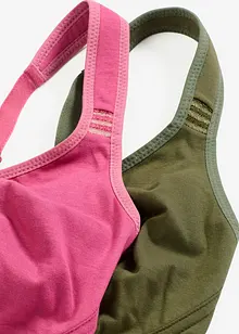 T-shirtbehå utan bygel med bomull (2-pack), bonprix