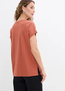 Avslappnad topp med spets, bonprix