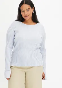 Ribbstickad topp, bonprix