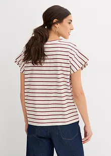 Randig topp med volangärmar, bonprix