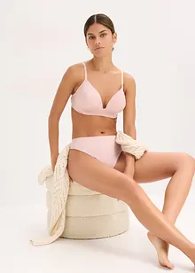 Formpressad BH i glansigt material, utan bygel, bonprix