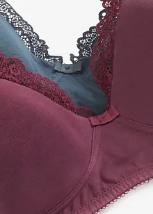 Formpressad BH utan bygel med ekologisk bomull (2-pack), bonprix