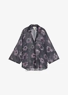 Blus i oversizemodell av luftig chiffong, bonprix