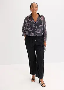 Blus i oversizemodell av luftig chiffong, bonprix