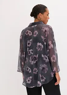 Blus i oversizemodell av luftig chiffong, bonprix