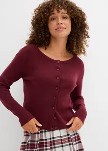 Finstickad cardigan i kort modell, bonprix
