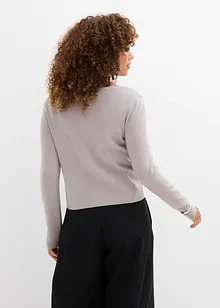 Finstickad cardigan i kort modell, bonprix