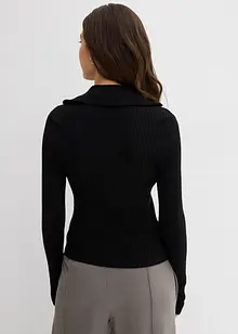 Ribbstickad topp av mjuk viskosmix, bonprix