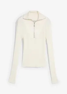 Ribbstickad topp av mjuk viskosmix, bonprix