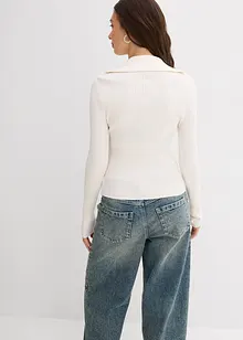 Ribbstickad topp av mjuk viskosmix, bonprix