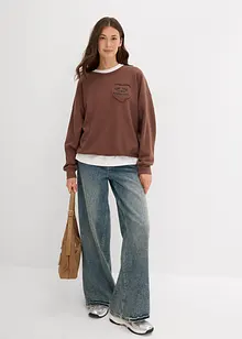 Oversizesweatshirt i mjuk bomullsmix, bonprix