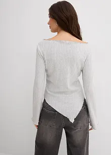 Ribbstickad topp av mjuk viskosmix, bonprix