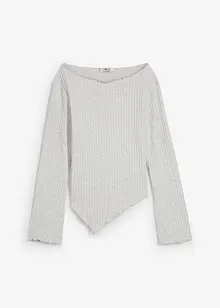 Ribbstickad topp av mjuk viskosmix, bonprix