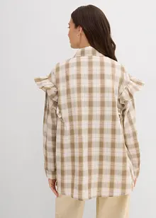 Skjortblus med volanger, bonprix