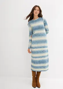 Stickad klänning av mjuk yllemix, bonprix