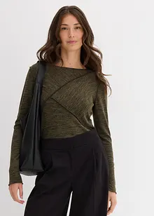 Långärmad topp av mjuk viskosmix, bonprix