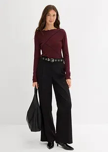 Långärmad topp av mjuk viskosmix, bonprix