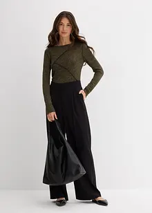 Långärmad topp av mjuk viskosmix, bonprix