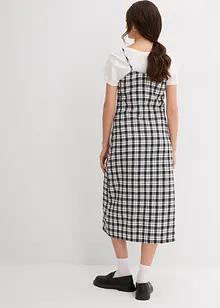 Flanellklänning med axelband, av bomull, bonprix