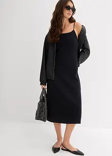 Flanellklänning med axelband, av bomull, bonprix