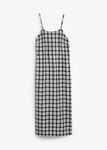 Flanellklänning med axelband, av bomull, bonprix