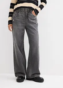 Wide Leg Jeans Mid Waist, Low Stretch, bonprix