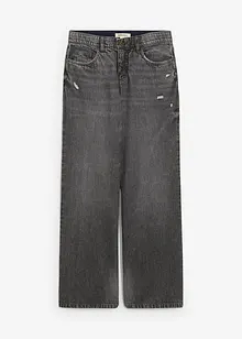 Wide Leg Jeans Mid Waist, Low Stretch, bonprix