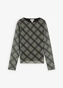 Långärmad topp av tunn mesh, bonprix