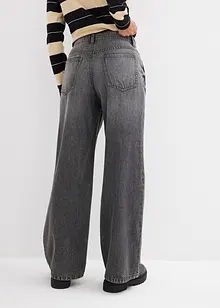 Wide Leg Jeans Mid Waist, Low Stretch, bonprix
