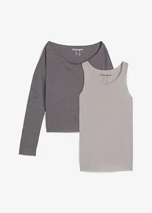 Linne och långärmad topp av jersey (2 delar), bonprix
