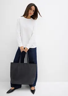 Långärmad topp i ren ekologisk bomull, bonprix