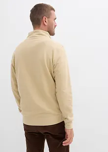 Sweatshirt med krage och dragkedja i ekologisk bomull, bonprix