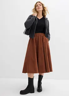 Manchesterkjol i bomullsmix, bonprix