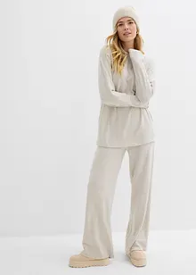 Lång sweatshirt med stickad look, bonprix