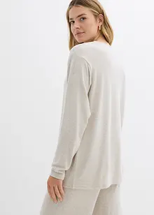 Lång sweatshirt med stickad look, bonprix