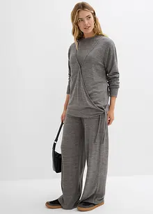 Omlottcardigan med stickad look, bonprix