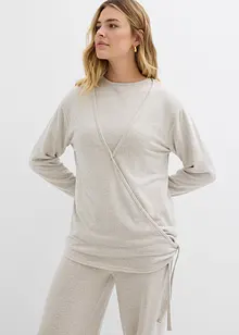 Omlottcardigan med stickad look, bonprix