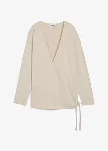 Omlottcardigan med stickad look, bonprix