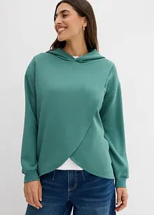Sweatshirt med huva i mjuk viskosmix, bonprix