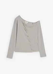 Ribbstickad topp med långa ärmar, bonprix