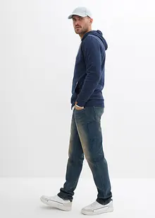 Hoodie med detaljer i skinnimitation, bonprix