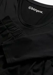 Långärmad topp och shorts i mjukt material, bonprix