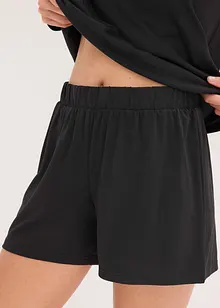 Långärmad topp och shorts i mjukt material, bonprix