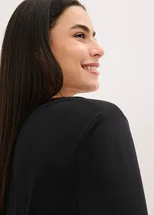 Långärmad topp och shorts i mjukt material, bonprix