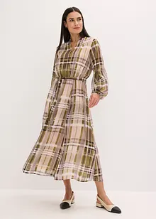 Chiffongklänning med knytband, bonprix