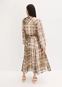 Chiffongklänning med knytband, bonprix